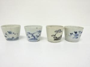 古伊万里　染付　蕎麦猪口　4客